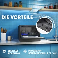 Bomann TSG 7405 kompakt mosogatógép, 5 program, 47 dB - fekete 5