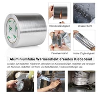 BOMEI PACK 100mm x 20m Erősített Alumínium Szalag Hőálló Vízálló Ragasztó 7