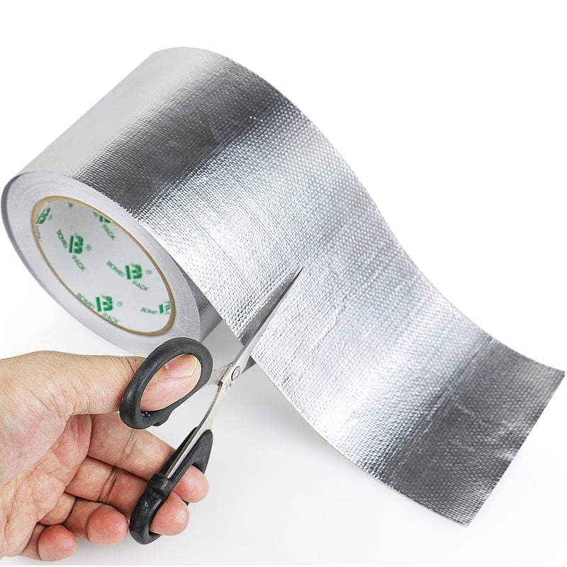 BOMEI PACK 100mm x 20m Erősített Alumínium Szalag Hőálló Vízálló Ragasztó