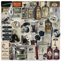 Set 106 autocolante pentru poțiuni magice bomichi – Etichete autoadezive „Apotecar Întunecat” pentru sticle de vin și scrapbooking – Decorațiuni de Halloween, accesorii Wicca, pentru jurnal și proiecte DIY 1