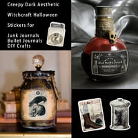 Set 106 autocolante pentru poțiuni magice bomichi – Etichete autoadezive „Apotecar Întunecat” pentru sticle de vin și scrapbooking – Decorațiuni de Halloween, accesorii Wicca, pentru jurnal și proiecte DIY 4