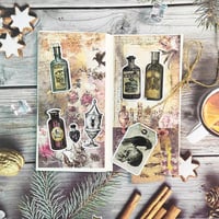Set 106 autocolante pentru poțiuni magice bomichi – Etichete autoadezive „Apotecar Întunecat” pentru sticle de vin și scrapbooking – Decorațiuni de Halloween, accesorii Wicca, pentru jurnal și proiecte DIY 9