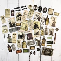 Set 106 autocolante pentru poțiuni magice bomichi – Etichete autoadezive „Apotecar Întunecat” pentru sticle de vin și scrapbooking – Decorațiuni de Halloween, accesorii Wicca, pentru jurnal și proiecte DIY 2