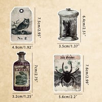 Set 106 autocolante pentru poțiuni magice bomichi – Etichete autoadezive „Apotecar Întunecat” pentru sticle de vin și scrapbooking – Decorațiuni de Halloween, accesorii Wicca, pentru jurnal și proiecte DIY 6