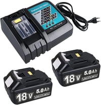 Bonadget 2 db 18V 5.0Ah akku és 4A DC18RC töltő Makita 14.4-18V BL1830 BL1850 BL1840 kompatibilis eszközhöz 1