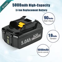 Bonadget 2 db 18V 5.0Ah akku és 4A DC18RC töltő Makita 14.4-18V BL1830 BL1850 BL1840 kompatibilis eszközhöz 2