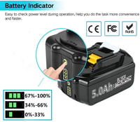 Bonadget 2 ks 18V 5000mAh (5,0Ah) náhradná batéria pre náradie Makita BL1830 BL1850 BL1860 BL1840 BL1835 BL1820 LXT-400 4