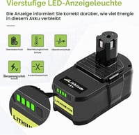Bonadget 2x 18V 5,5Ah P108 náhradný akumulátor pre Ryobi ONE+ – 5500mAh kompatibilná náhradná batéria 4