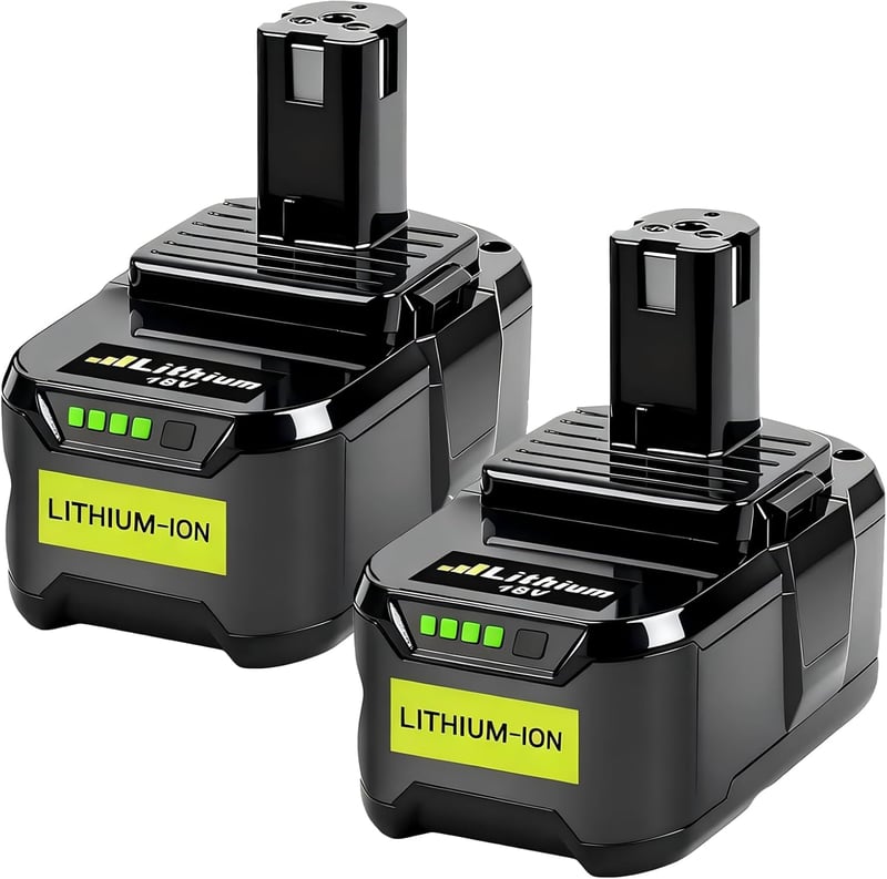 Bonadget 2x 18V 5.5Ah Lítium Akkumulátor Ryobi P108 P107 P122 P104 Szerszámokhoz