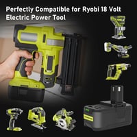 Bonadget 2x 18V 5.5Ah Lítium Akkumulátor Ryobi P108 P107 P122 P104 Szerszámokhoz 6