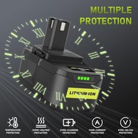 Bonadget 2x 18V 5.5Ah Lítium Akkumulátor Ryobi P108 P107 P122 P104 Szerszámokhoz 5
