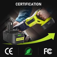 Bonadget 2x 18V 5.5Ah Lítium Akkumulátor Ryobi P108 P107 P122 P104 Szerszámokhoz 4