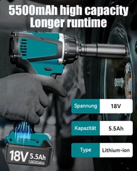 Bonadget 2x 18V 5,5Ah Makita BL1850B BL1840 BL1830 Akkumulátor LED-es 5