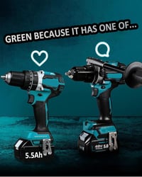 Bonadget 2x 18V 5,5Ah Makita BL1850B BL1840 BL1830 Akkumulátor LED-es 6