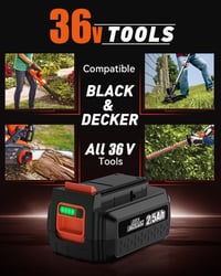 Bonadget LBXR36 36V 2.5Ah akkumulátor Black Decker szerszámokhoz 5