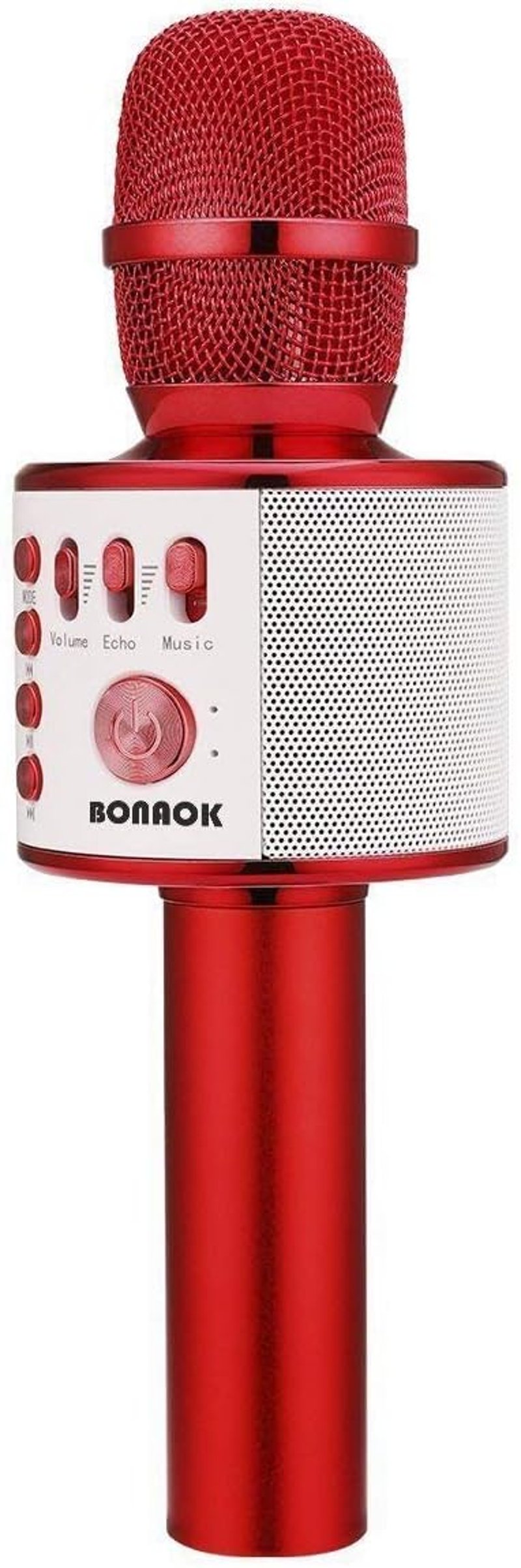BONAOK 3 az 1-ben vezeték nélküli karaoke mikrofon piros, Bluetooth