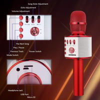 BONAOK 3 az 1-ben vezeték nélküli karaoke mikrofon piros, Bluetooth 3