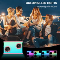 BONAOK hordozható Bluetooth karaoke rendszer 2 mikrofonos felnőtt karaoke készlet lámpákkal fekete dobozzal otthonra partihoz piknikhez kült 5