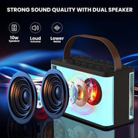 BONAOK hordozható Bluetooth karaoke rendszer 2 mikrofonos felnőtt karaoke készlet lámpákkal fekete dobozzal otthonra partihoz piknikhez kült 2