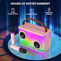BONAOK Karaoke rendszer 2 mikrofonnal, Bluetooth hangszóróval és LED fényekkel 5