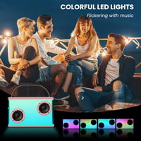 BONAOK Karaoke rendszer 2 mikrofonnal, Bluetooth hangszóróval és LED fényekkel 6