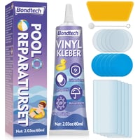 Set de reparații pentru piscină Bondtech, 60 ml - petice transparente impermeabile pentru saltele gonflabile, caiace, bărci și folii de piscină 1