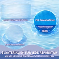 Set de reparații pentru piscină Bondtech, 60 ml - petice transparente impermeabile pentru saltele gonflabile, caiace, bărci și folii de piscină 4