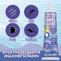 Set de reparații pentru piscină Bondtech, 60 ml - petice transparente impermeabile pentru saltele gonflabile, caiace, bărci și folii de piscină 2