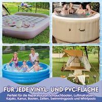 Set de reparații pentru piscină Bondtech, 60 ml - petice transparente impermeabile pentru saltele gonflabile, caiace, bărci și folii de piscină 3