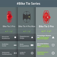 Bone Bike Tie 5 Pro kerékpár kormánycsőre szerelhető telefon tartó szilikon ütéscsillapítással 4.7-7.2 hüvelyk fekete iPhone 17 16 15 ú 6
