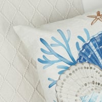 Bonhause 4 ks Letné obliečky na vankúše 45x45 cm s motívom mora, mušlí a korálov, dekoračné obliečky z polyesteru a ľanu na pohovku do obývačky 4