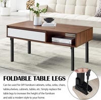 BONJUME 4 db fém asztalláb 60 cm összecsukható bútor láb fekete 2
