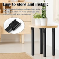 BONJUME 4 db fém asztalláb 60 cm összecsukható bútor láb fekete 5