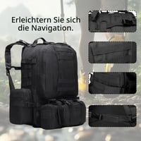 Vojenský taktický batoh BONJUME 60L so systémom MOLLE – Vodotesný turistický batoh pre mužov aj ženy na kempovanie, horolezectvo a cestovanie 9