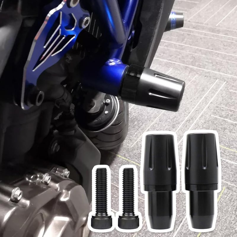 BONJUME CNC bukókeret csúszka motorhoz Yamaha MT-07 FZ07 Tracer 2014-2024 esésvédő csapágyvédő párban fekete