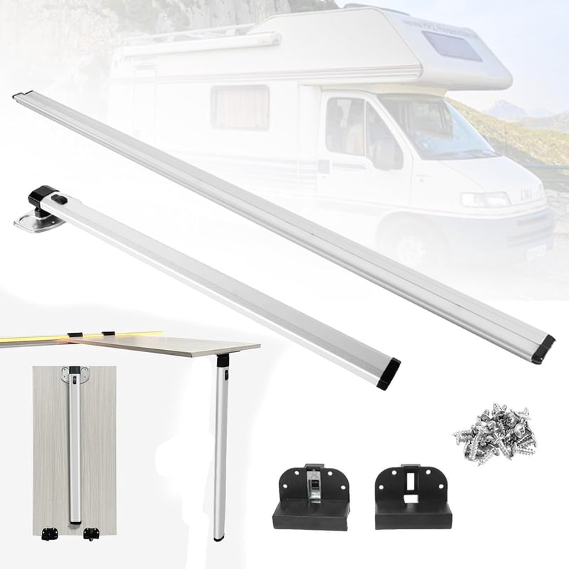 BONJUME Összecsukható Asztalláb és Vezetősín Lakóautóhoz, 73 cm Láb, 100 cm Sín