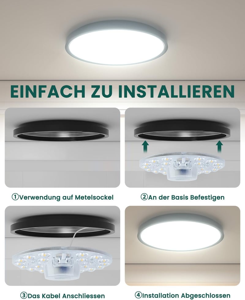 Bonlux 12W LED Modul Mennyezeti Lámpa Átalakító Készlet Természetes Fehér 4000K