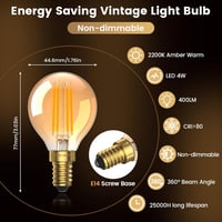 Bonlux Vintage E14 LED izzó meleg fehér 4W 2200K, 6 darab dekoratív filament 6