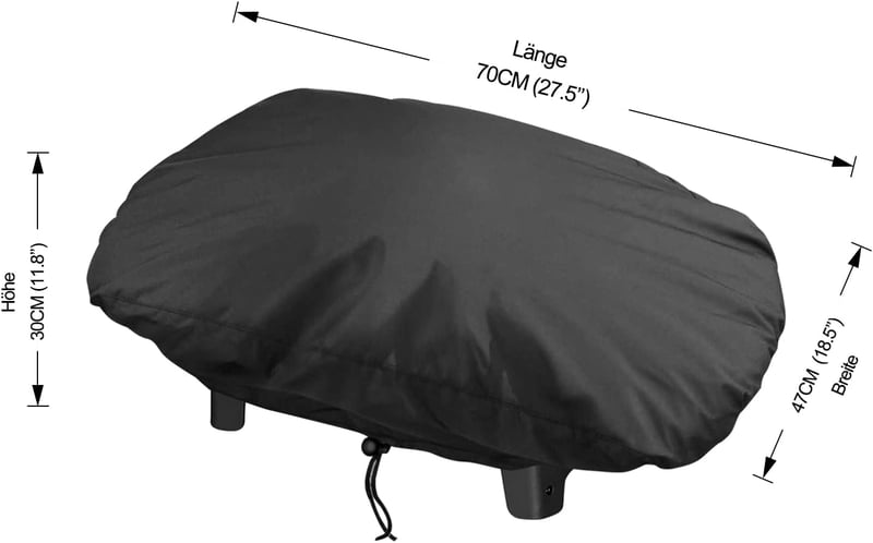 Bonna Gázgrill Takaró Enders Urban, Explorer Modellekhez - Vízálló Oxford Anyag, Széltálló, 70x47x30cm Fekete Grillhuzat