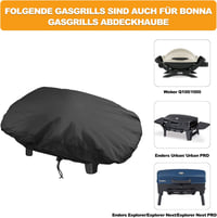 Bonna Gázgrill Takaró Enders Urban, Explorer Modellekhez - Vízálló Oxford Anyag, Széltálló, 70x47x30cm Fekete Grillhuzat 2