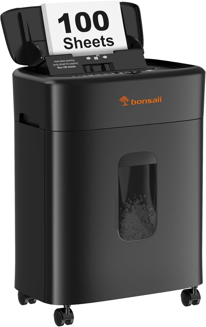 Bonsaii C231-D automata adatvédelmi aprítógép, 100 lap kapacitás, P4 mikrovágás, 16L tartály
