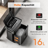Bonsaii C231-D automata adatvédelmi aprítógép, 100 lap kapacitás, P4 mikrovágás, 16L tartály 6