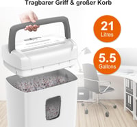 Bonsaii C243-A P4 Iratmegsemmisítő - 12 Lapos Keresztvágás, 21L Kapacitás, Kártyák/CD-k/Gemkapcsok Aprítására, Otthoni és Irodai Használatra 5