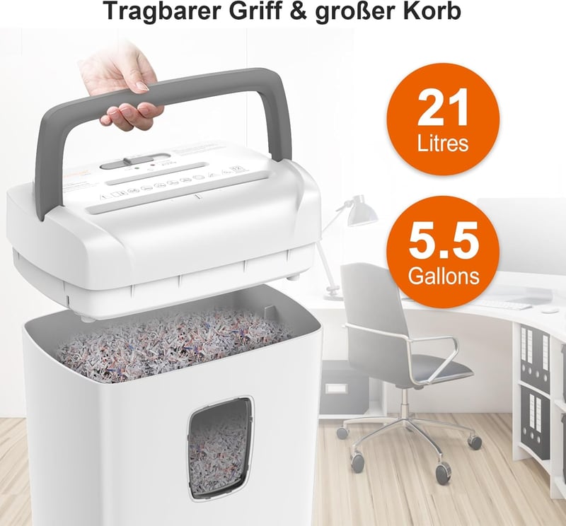 Bonsaii C243-A P4 Iratmegsemmisítő - 12 Lapos Keresztvágás, 21L Kapacitás, Kártyák/CD-k/Gemkapcsok Aprítására, Otthoni és Irodai Használatra