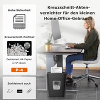 bonsaii C261-C 8 lapos papírvágó aprítógép P-4 biztonsági szinttel, keresztvágás 5 x 14 mm, fekete, 16 l gyűjtő, Start Stop, túlmelegedés vé 2