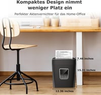 bonsaii C261-C 8 lapos papírvágó aprítógép P-4 biztonsági szinttel, keresztvágás 5 x 14 mm, fekete, 16 l gyűjtő, Start Stop, túlmelegedés vé 9