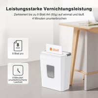 Bonsaii C277-C Iratmegsemmisítő, 8 Lapos P-4 Biztonsági Szintű Keresztvágó, 5x14mm, Bankkártya és Gémkapocs Aprító, Túlmelegedés Elleni Véde 2