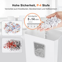 Bonsaii C277-C Iratmegsemmisítő, 8 Lapos P-4 Biztonsági Szintű Keresztvágó, 5x14mm, Bankkártya és Gémkapocs Aprító, Túlmelegedés Elleni Véde 3