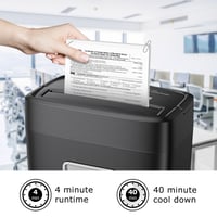 Distrugător de documente Bonsaii C261-C, tăiere în particule, 8 coli, coș de 15,9 litri, nivel de securitate P-4, distruge carduri de credit și capse, pentru acasă 5