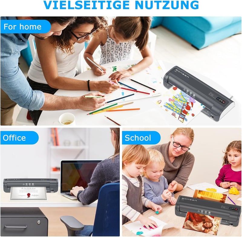 BONSEN A3 Laminátor Never Jam technológiával, 100 lamináló tasak, NTC hőmérséklet szabályozás